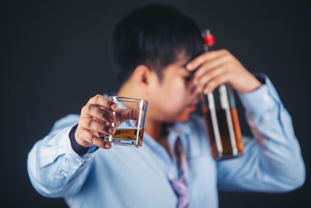 alcoholic asian man drinking whisky 1024x683 - Drinking alcohol every day raises blood pressure even in those without hypertension.
