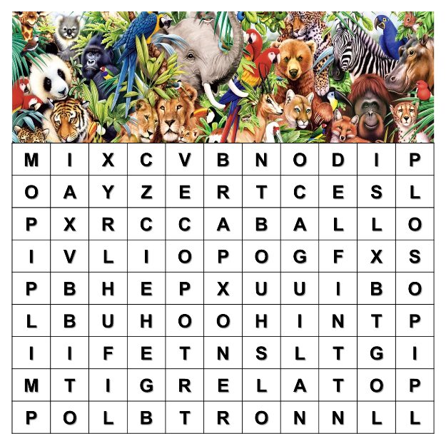 Test de personalidad: sopa de letras de animales