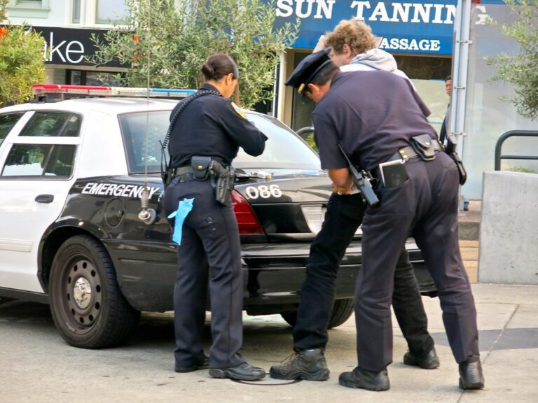 police officer handcuffing