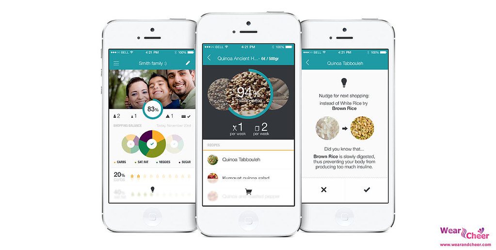 smartphone displaying a calorie-tracking app, surrounded by fresh garden produce like carrots, kale, and tomatoes