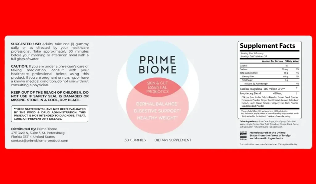 Discover the essential PrimeBiome nutritional facts that boost your gut health! Packed with probiotics, prebiotics, and essential nutrients, our blend supports digestion and overall wellness. Explore how these powerful ingredients can elevate your daily routine and enhance your vitality. #PrimeBiome #GutHealth #NutritionalFacts #Probiotics #Wellness Discover the essential PrimeBiome nutritional facts that boost your gut health! Packed with probiotics, prebiotics, and essential nutrients, our blend supports digestion and overall wellness. Explore how these powerful ingredients can elevate your daily routine and enhance your vitality. #PrimeBiome #GutHealth #NutritionalFacts #Probiotics #Wellness