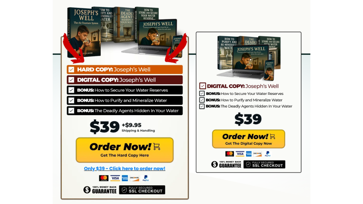 Joseph’s Well System Price